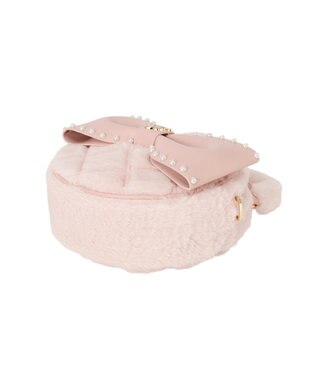 Maison de FLEUR フェイクファーパールリボンラウンドバッグ Pink