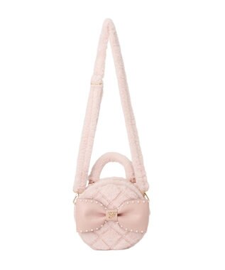 Maison de FLEUR フェイクファーパールリボンラウンドバッグ Pink