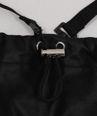 WEGO 【ユニセックス着用ITEM】2ポケットPUドロストナップサック ブラック