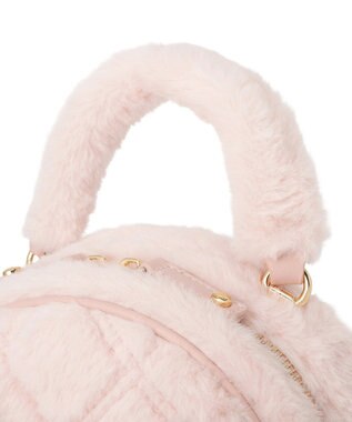 Maison de FLEUR フェイクファーパールリボンラウンドバッグ Pink