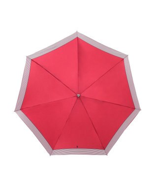 MOONBAT 【WEB限定】POLO RALPH LAUREN)（ポロ ラルフローレン）ワンポイントポロポニー×裾ボーダー 折りたたみ傘 レッド