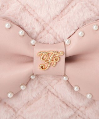 Maison de FLEUR フェイクファーパールリボンラウンドバッグ Pink