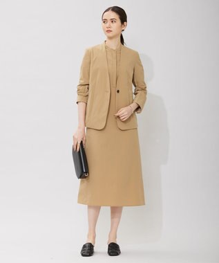 ICB 【接触冷感・UVカット・撥水・洗える】 プルーフ4WAYタフタ ノーカラージャケット コルク系