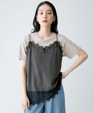 ANY L デシンレースキャミソール