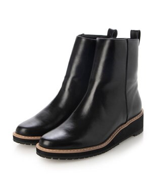 MODE ET JACOMO <carino>【レイン・スノー対応】ウエッジヒールショートブーツ ブラック
