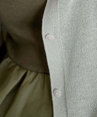 Tiaclasse L Vネックラメニットシアーカーディガン サックスグレー