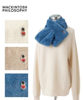 MOONBAT MACKINTOSH PHILOSOPHY バッキンガムベア付きフェイクファーマフラー