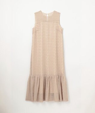 GRACE CONTINENTAL チュールチェックワンピース ベージュ