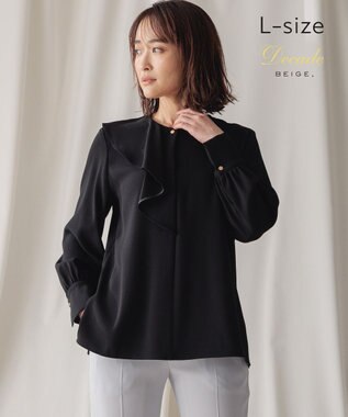 BEIGE， 【L-size】CINDY / アシンメトリーブラウス Black