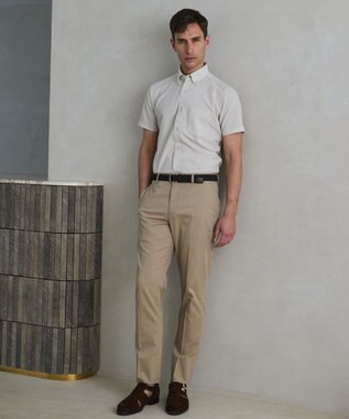 GOTAIRIKU 仕事で着られる綿パン【吸水速乾/ストレッチ/折り目加工】クールマックスコットンパンツ_ノータック（26年モデル） ベージュ系