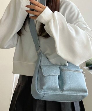 WEGO ポーチ付きランダムポケットデザインショルダー ブルーその他