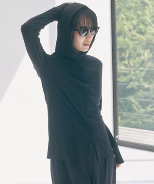 UNFILO ラッシュガード スナップフーディ ブラック