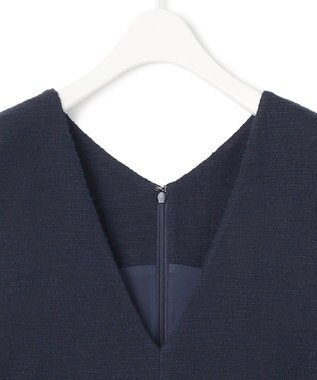 ICB L 【WEB限定・洗える】 ツイードインレイ ジャンパースカート ワンピース ネイビーブルー系