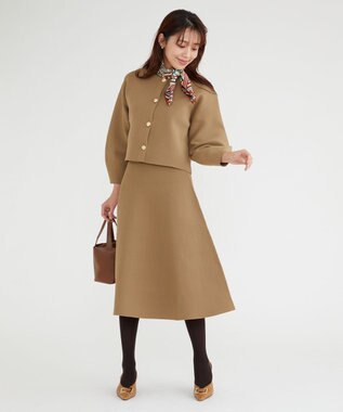 Feroux 【セットアイテム】パフスリーブニット セットアップ キャメル系