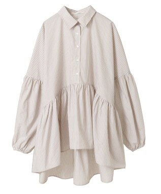 Green Parks ・ＥＬＥＮＣＡＲＥ　ＤＵＥ　ストライプシャツチュニック Beige