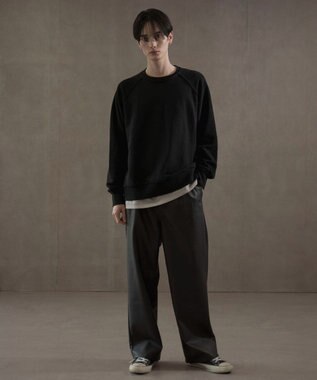 WEGO PUタックワイドトラウザー ブラック