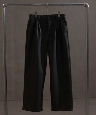 WEGO PUタックワイドトラウザー ブラック