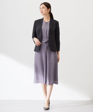 J.PRESS LADIES 【洗える】ブライトスパンボイル ワンピース グレージュ系