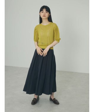 Green Parks ａ．透かし柄ニットプルオーバー Lime Green