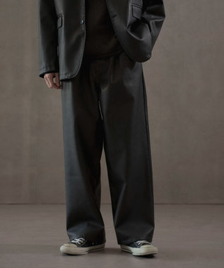 WEGO PUタックワイドトラウザー ブラック