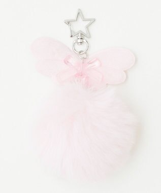 WEGO ファーぽんぽんエンジェルキーホルダー