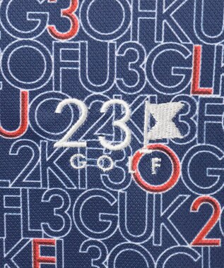 23区GOLF 【MEN】【吸水速乾/UVカット】ロゴ総柄プリント 半袖ポロシャツ ネイビー系5