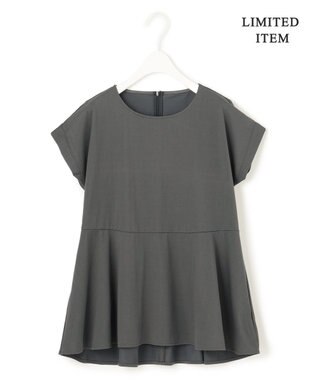 ICB L 【WEB限定・洗える】綿エステル天竺 へプラムカットソー チャコール系