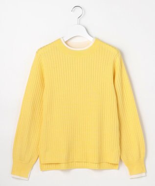 ANY SIS S 【WEB・一部店舗限定】ダブルカラー ニット ライトイエロー