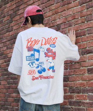 WEGO 【SMLサイズ展開】別注BENDAVISグラフィックT（SS） アッシュグレー