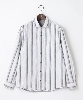 JOSEPH ABBOUD 【人気！1枚で2通りの着こなし】定番 リバーシブルシャツ ライトグレー系