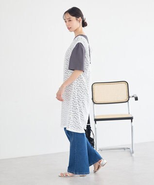 earth music&ecology 【2WAY】レースギャザーワンピース Off White
