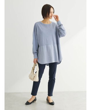 Green Parks ピグメントドッキングスリットデザインチュニック Sax