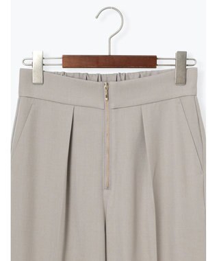 Te chichi フロントZIPリネンライクテーパードパンツ(セットアップ可) Ｓグレー