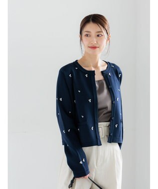 Te chichi パールビジューニットライトジャケット《2026 spring catalog item》 ネイビー