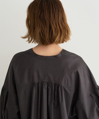 YECCA VECCA 【ORGABITS】5分袖スキッパーシャツ Charcoal Gray