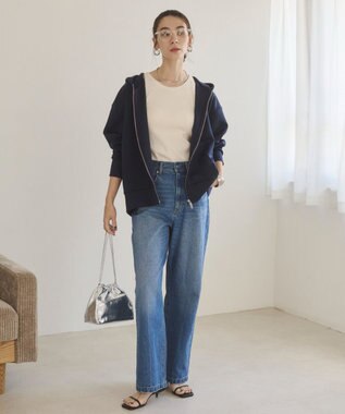 WEGO 【ANGIE VINTAGE】ダンボール ダブルジップパーカー フーディー ネイビー