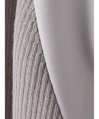 Green Parks armonia．袖布帛ニットプルオーバー Gray