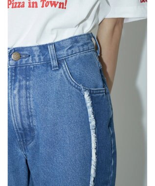 earth music&ecology Ｌｅｅ×ｅ．ｍ．ａ．ｅ　切替デニムフレアパンツ Indigo