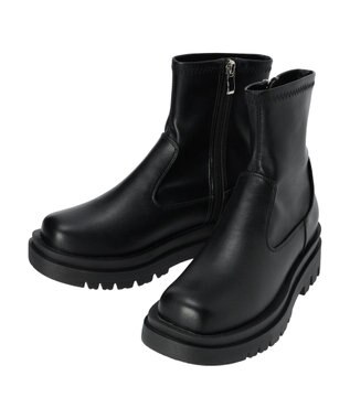 Green Parks ・ＬＥＮＡ　ストレッチ厚底ショートブーツ Black