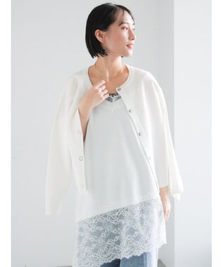 Te chichi イレギュラーヘムレイヤードレースキャミ オフホワイト