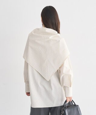 earth music&ecology 【SET ITEM】スカーフ付きスキッパーシャツ Stripe