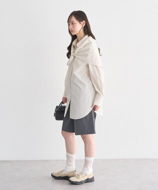 earth music&ecology 【SET ITEM】スカーフ付きスキッパーシャツ Stripe