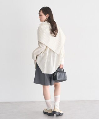 earth music&ecology 【SET ITEM】スカーフ付きスキッパーシャツ Stripe