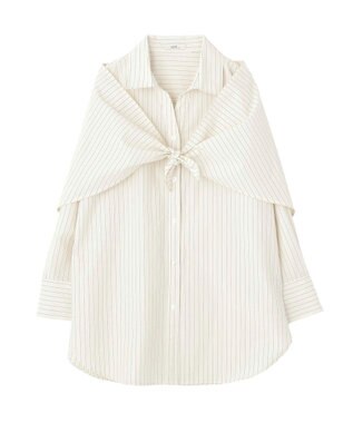 earth music&ecology 【SET ITEM】スカーフ付きスキッパーシャツ Stripe