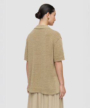 JOSEPH オープンコットンニット　ポロトップ Cactus