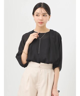 earth music&ecology バルーンスリーブブラウス Black