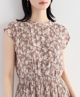 YECCA VECCA 花柄プリーツワンピース Beige