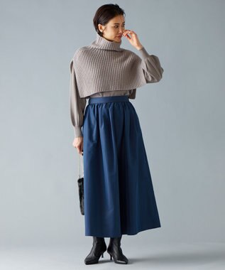 自由区 【洗える】ウールブレンドバルキー ネックウォーマー ライトグレー系