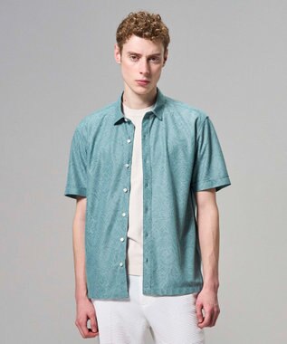 JOSEPH HOMME 【新柄】ヨシタレース　レギュラーカラー半袖シャツ スモーキーグリーン系