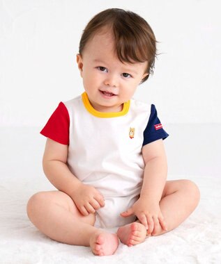 MIKI HOUSE HOT BISCUITS 【70-80cm】【Everyday Series】ワンポイント 半袖ボディシャツ